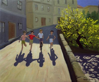 Children Running, Lesbos by Andrew Macara